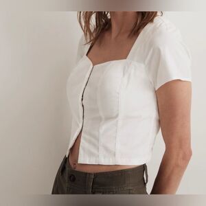 Madewell Poplin Hook-Front Top NWT Size 0